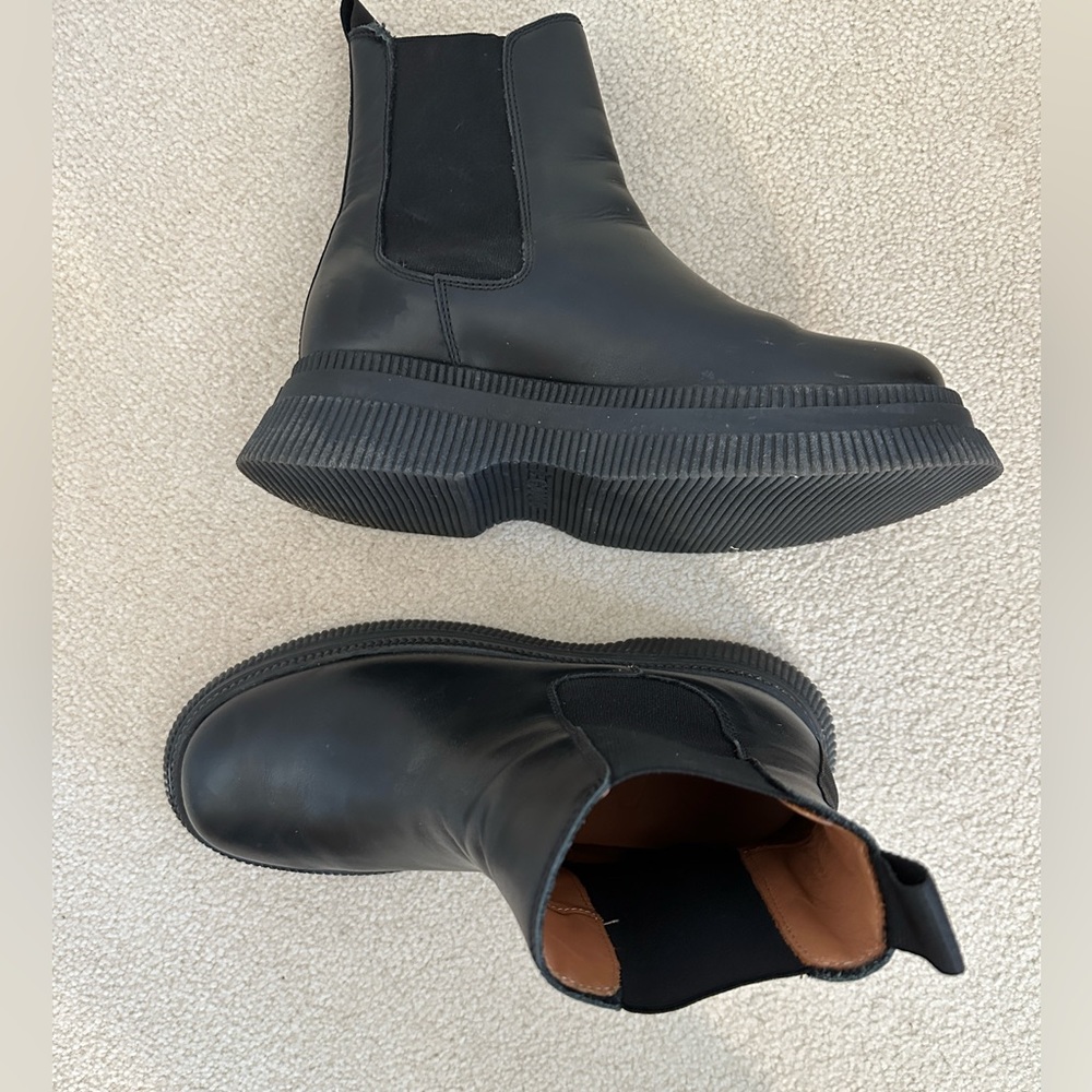 Black Ganni Creepers Chelsea Boot / Size 41/US 11